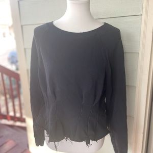 Current Elliot Black Pullover Pleated Sweater